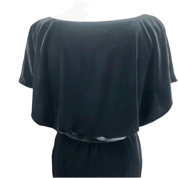 White House Black Market Dress Women's Size 6 Velvet Satin Belt Flutter Sleeves - Picture 6 of 13